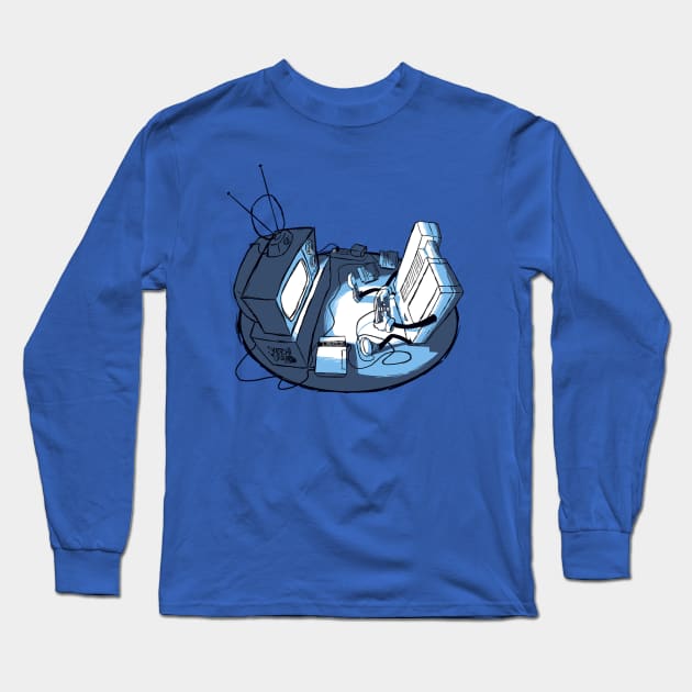 U Playin' Yaself (Blue) Long Sleeve T-Shirt by SketchBravo